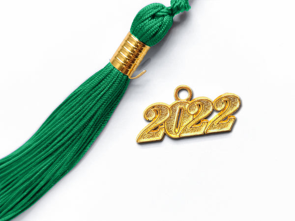 Matte Adult Graduation Cap with Graduation Tassel Charm Emerald Green (One Size Fits All)