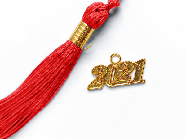 Shiny Kindergarten Graduation Gown Cap & Tassel Charm Red