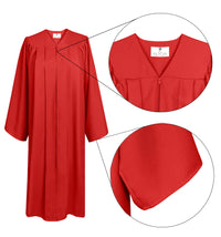 Matte Graduation Cap and Gown with Tassel Charm Unisex Red
