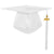 Shiny Kindergarten Graduation Gown Cap & Tassel Charm White