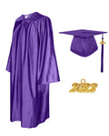 Shiny Graduation Cap and Gown with Tassel Charm Purple