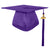Shiny Kindergarten Graduation Gown Cap & Tassel Charm Purple