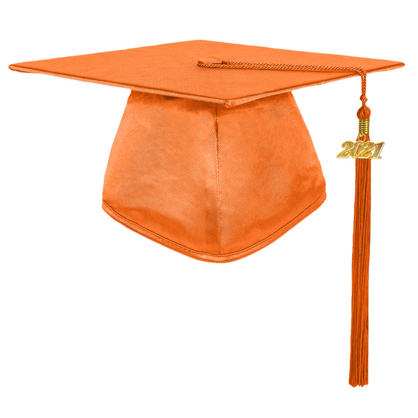 Shiny Kindergarten Graduation Gown Cap & Tassel Charm Orange