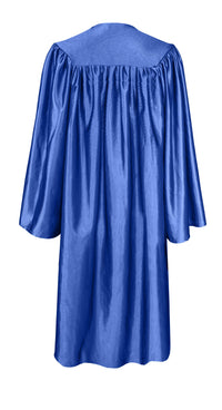 Shiny Graduation Cap and Gown with Tassel Charm Royal Blue