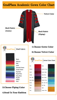 Deluxe Doctoral Graduation Gown (Rich In Color & Size)