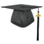 Shiny Kindergarten Graduation Cap Tassel Charm Black (One Size Fits All)