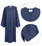 Matte Graduation Cap and Gown with Tassel Charm Unisex Navy