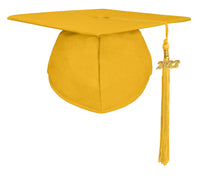 Matte Adult Graduation Cap with Graduation Tassel Charm Gold (One Size Fits All)