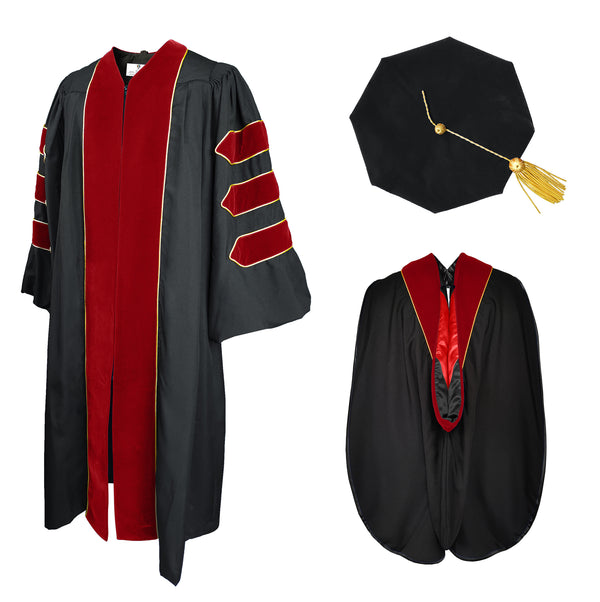 Amazon.com: UIALECG Unisex Deluxe Doctoral Graduation Gown, Doctoral Hood  and Doctoral Tam 8 Sided Package : Clothing, Shoes & Jewelry