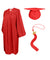 Matte Graduation Cap and Gown with Tassel Charm Unisex Red