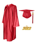 Shiny Graduation Cap and Gown with Tassel Charm Red