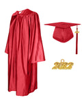 Shiny Graduation Cap and Gown with Tassel Charm Red