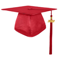 Shiny Graduation Cap and Gown with Tassel Charm Red