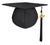 Matte Adult Graduation Cap with Graduation Tassel Charm Black