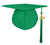 Matte Adult Graduation Cap with Graduation Tassel Charm Emerald Green (One Size Fits All)