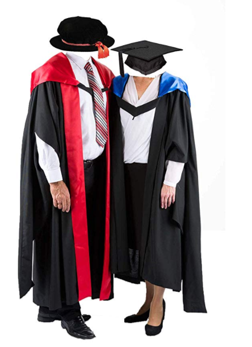 Unisex UK Master Graduation Gown with Hood
