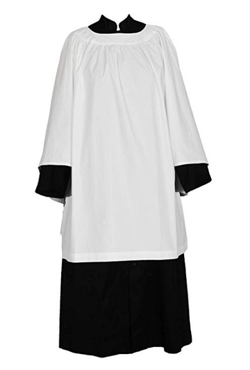 Round Neck Clergy Surplice White (Not Included The Black Cassock Gown)