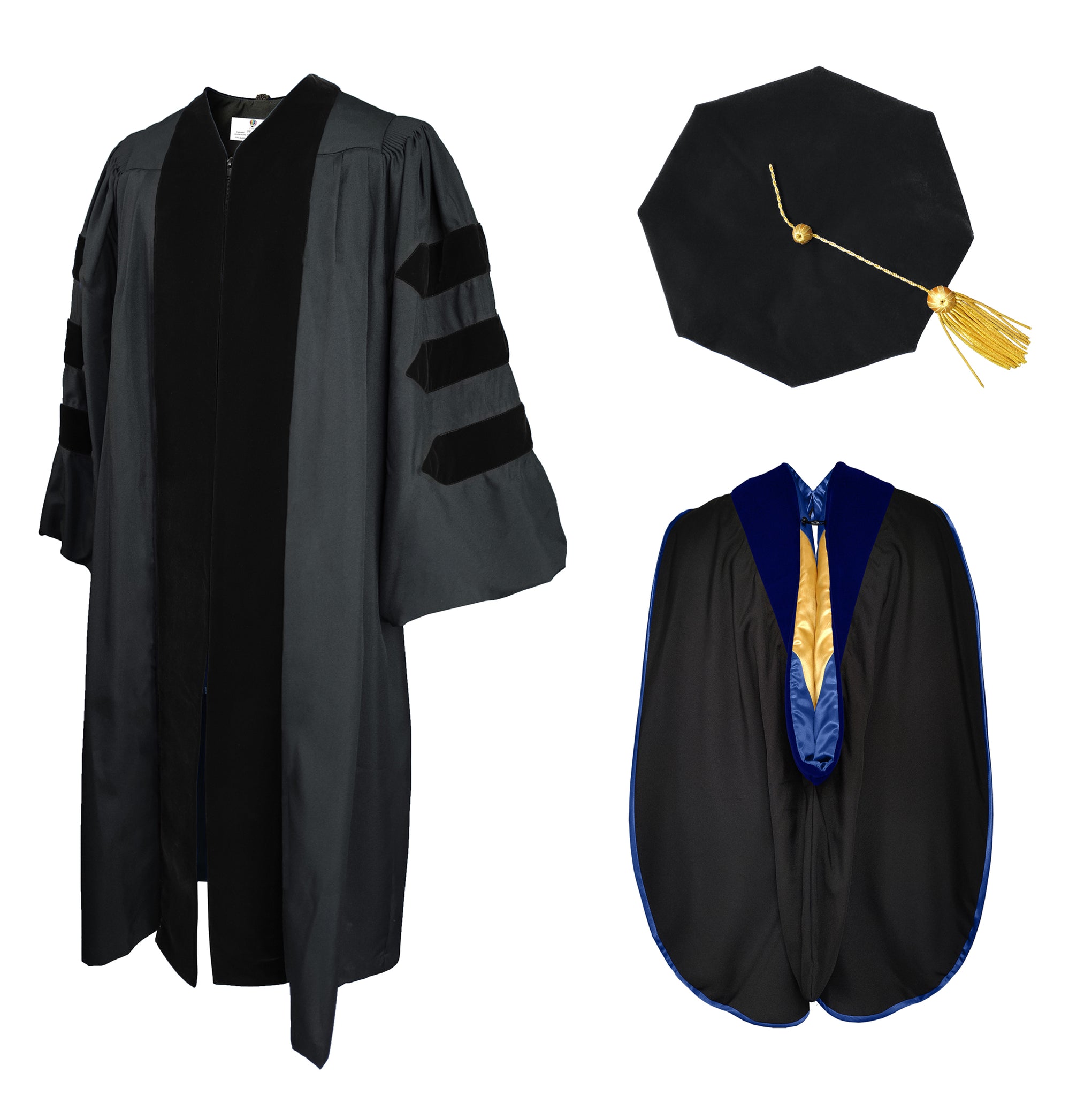 Deluxe Doctoral Graduation Gown & Tam NO Piping – GradPlaza