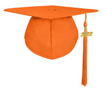 Matte Adult Graduation Cap with Graduation Tassel Charm Orange (One Size Fits All)