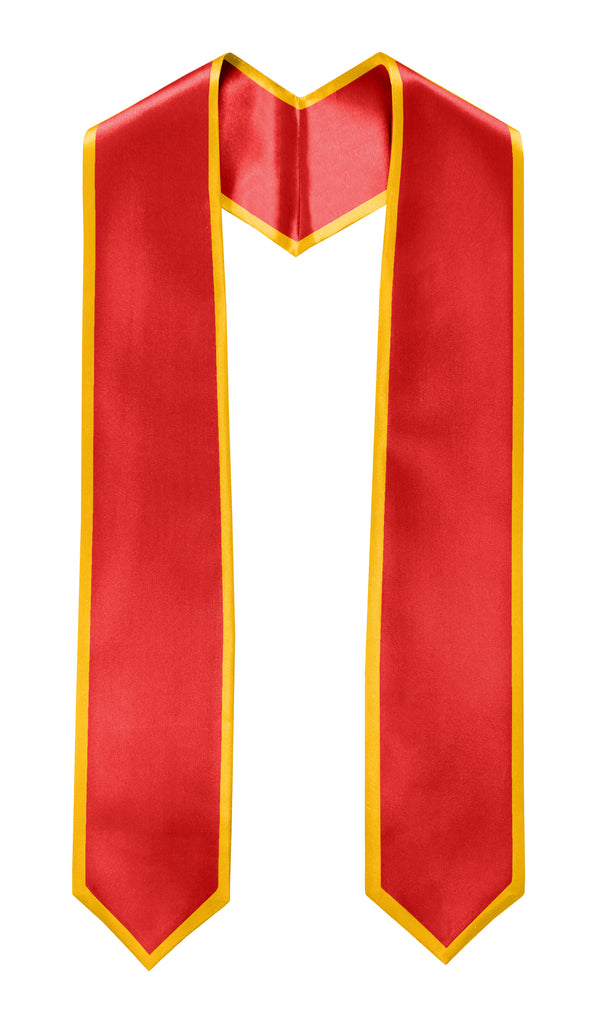Graduation Stole 72 Inches Point with Trim Rich in Colors