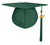 Matte Adult Graduation Cap with Graduation Tassel Charm Forest Green (One Size Fits All)