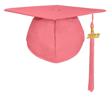 Matte Adult Graduation Cap with Graduation Tassel Charm Pink (One Size Fits All)