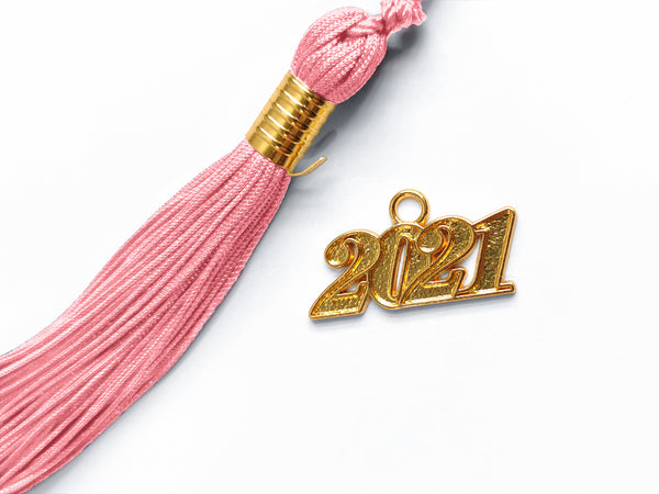 Shiny Kindergarten Graduation Gown Cap & Tassel Charm Pink
