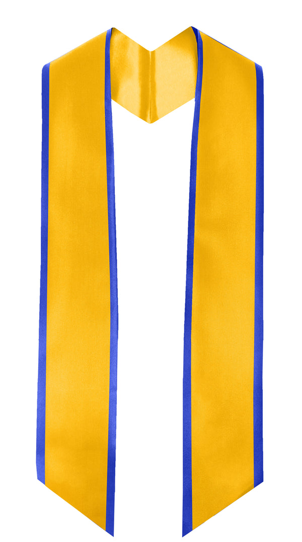 Graduation Stole 72 Inches Angle with Trim Rich in Colors